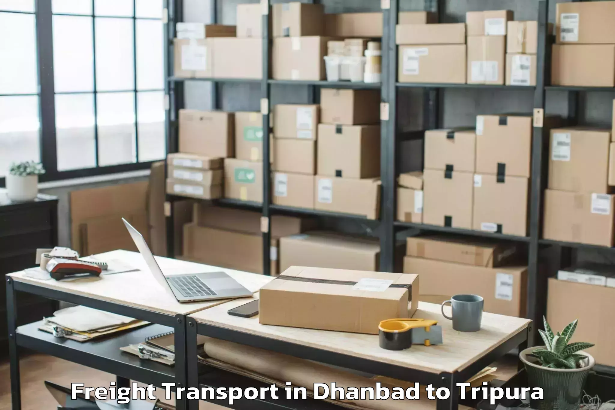 Top Dhanbad to Kailashahar Airport Ixh Freight Transport Available